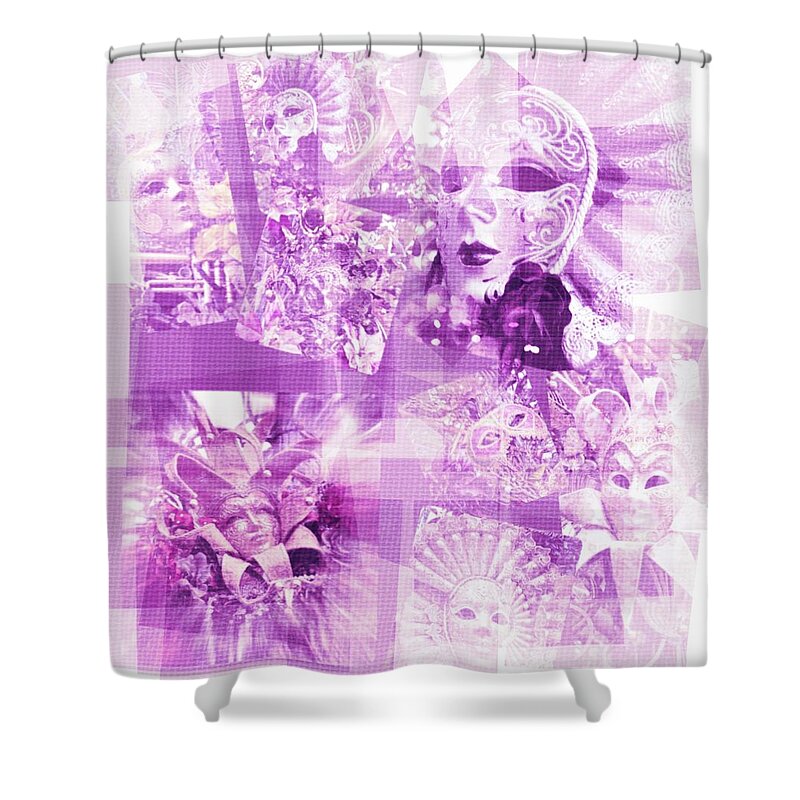 Purple Shower Curtain featuring the photograph Purple Mask Craziness by Amanda Eberly
