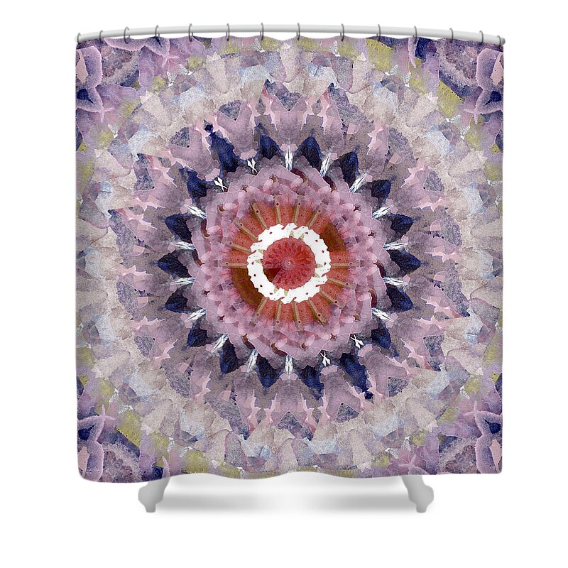 Purple Shower Curtain featuring the painting Purple Mosaic Mandala - Abstract Art by Linda Woods by Linda Woods