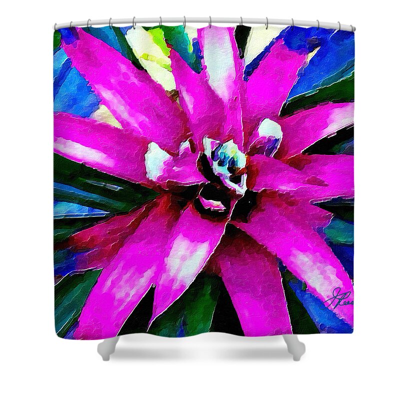 Rose Shower Curtain featuring the photograph Purple Star Flower close up by Joan Reese