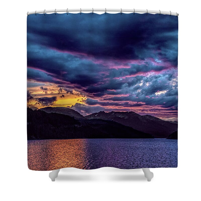 Sunset Shower Curtain featuring the photograph Purple Sunset at Summit Cove by Stephen Johnson