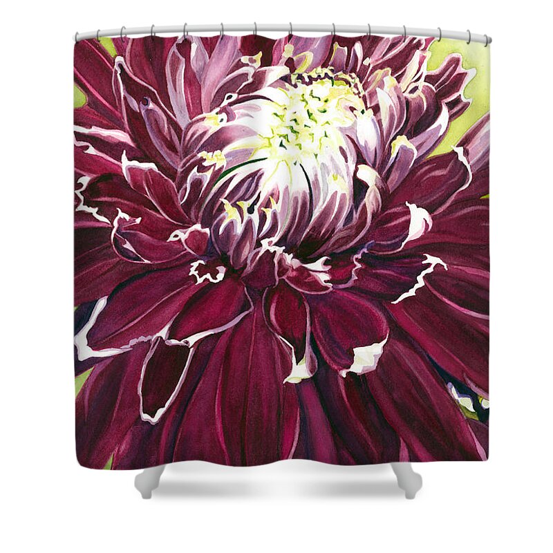 Watercolor Dahlia Shower Curtain featuring the painting Purple Velvet by Barbara Jewell