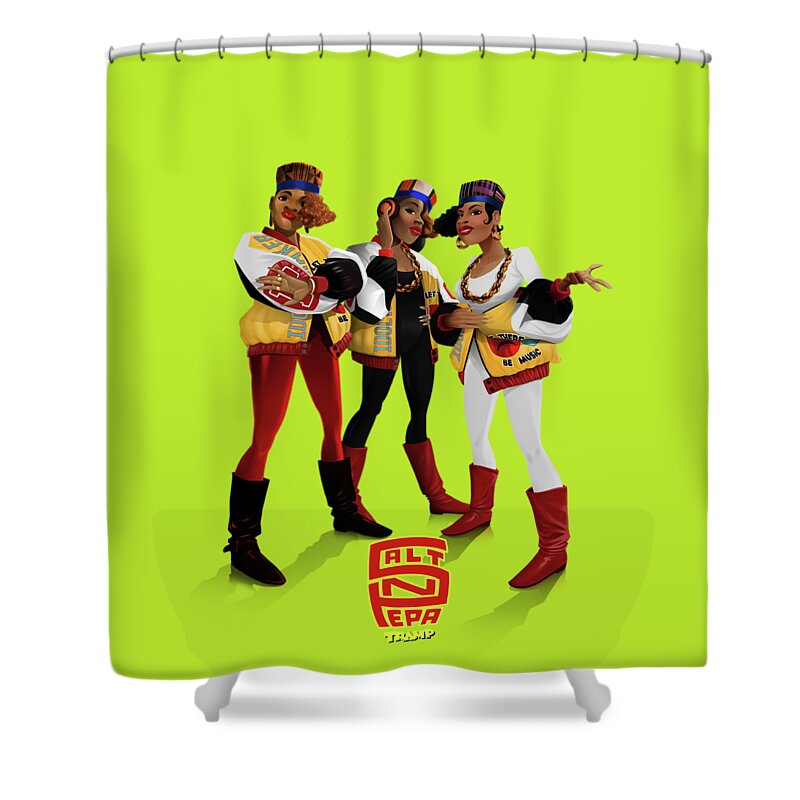 Push It Shower Curtain featuring the digital art Push it by Nelson Garcia