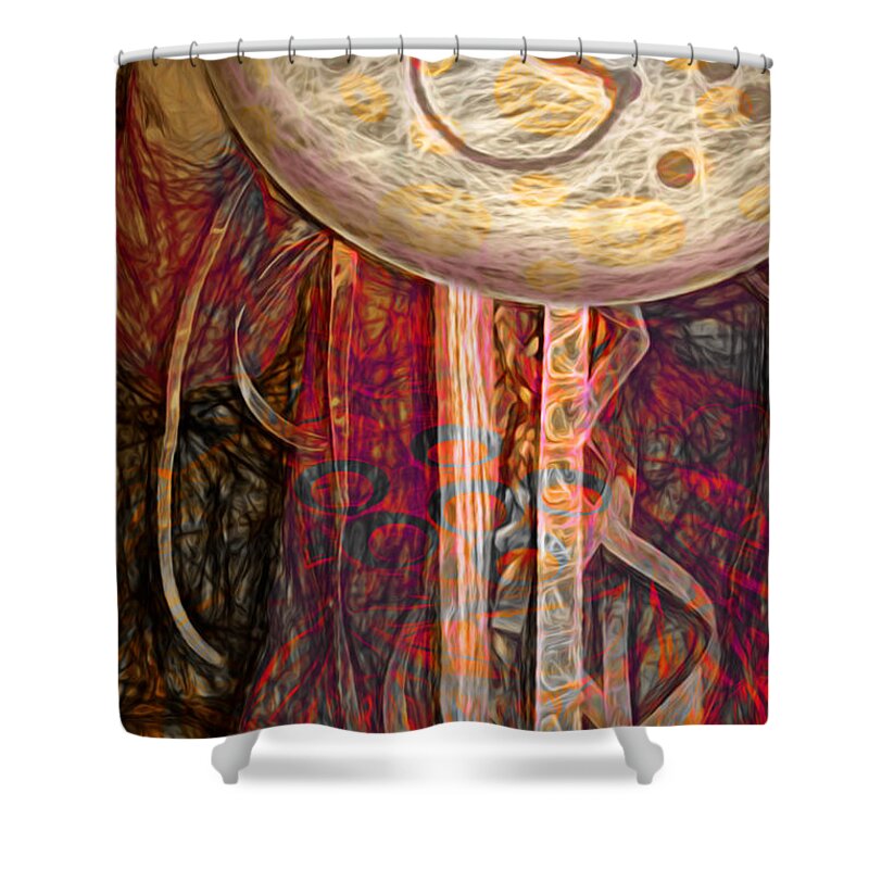 Just Another Pretty Face Shower Curtain featuring the digital art Put On A Happy Face by Becky Titus