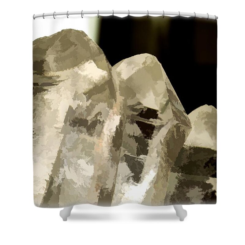 Mineral Shower Curtain featuring the photograph Quartz Crystal Cluster by Scott Carlton