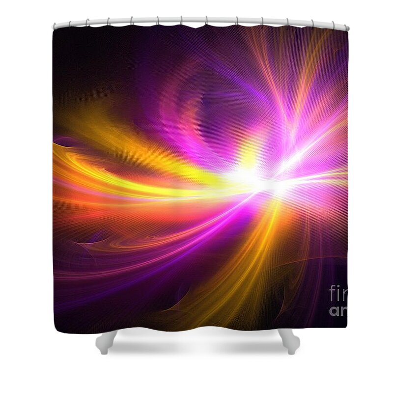 Purple Home Decor Shower Curtain featuring the digital art Quasi-Stellar by Kim Sy Ok