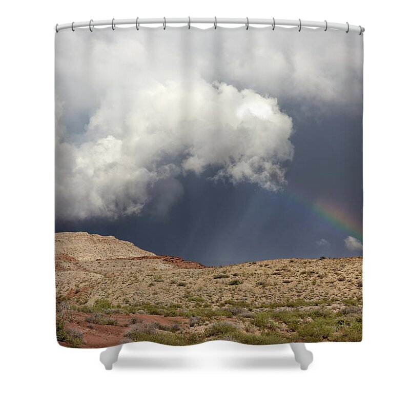 Quebradas Back Country Byway Shower Curtain featuring the photograph Quebradas Rainbow by Kathleen Bishop