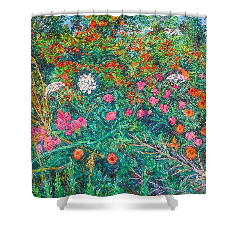 Wildflowers Shower Curtain featuring the painting Queen Annes Lace by Kendall Kessler