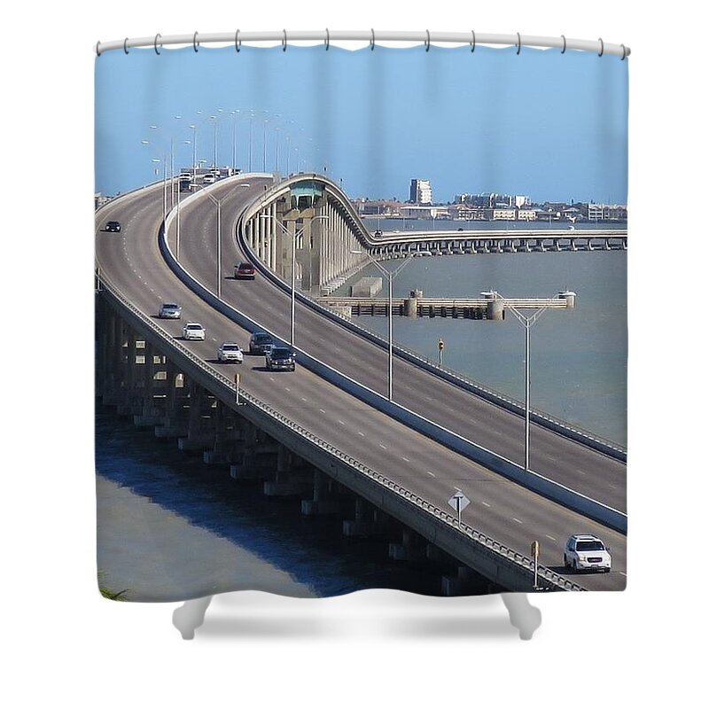 Texas Shower Curtain featuring the photograph Queen Isabella Causeway by Keith Stokes
