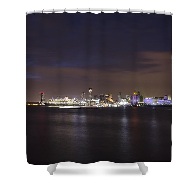 Cunard Shower Curtain featuring the photograph Queen Mary 2 by Spikey Mouse Photography