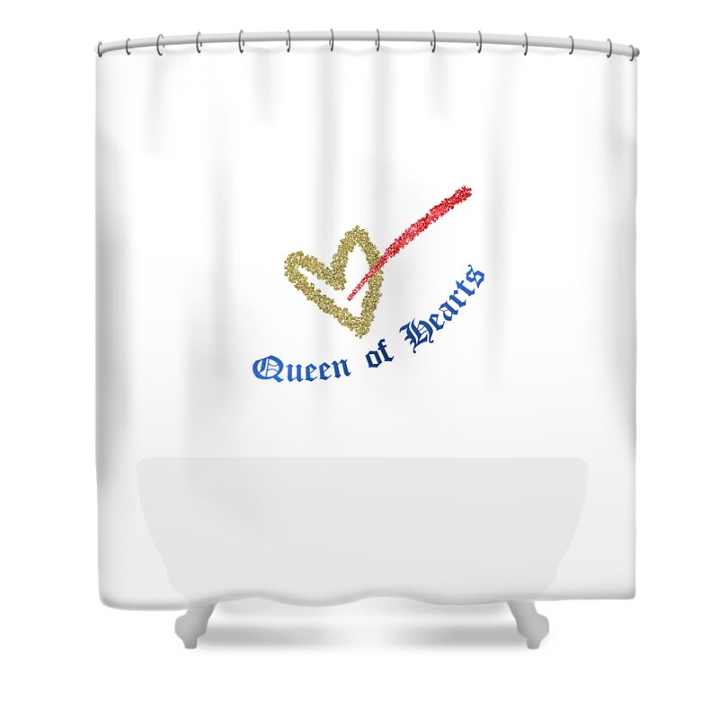 Ts006 Shower Curtain featuring the digital art Queen of Hearts by Edmund Nagele FRPS