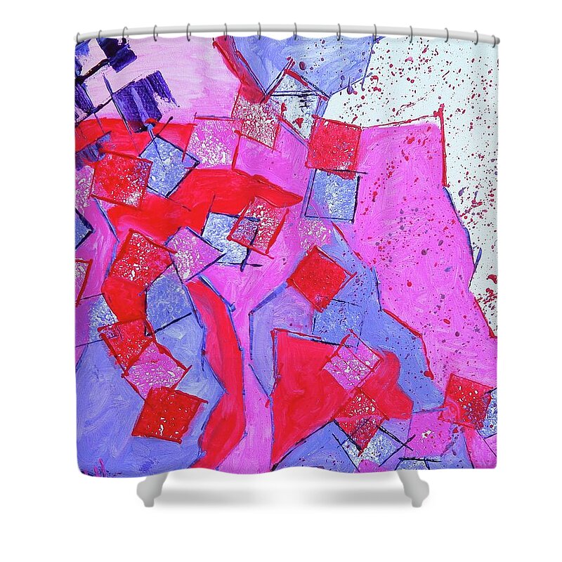 Hearts Shower Curtain featuring the painting Queen of Hearts by Etta Harris