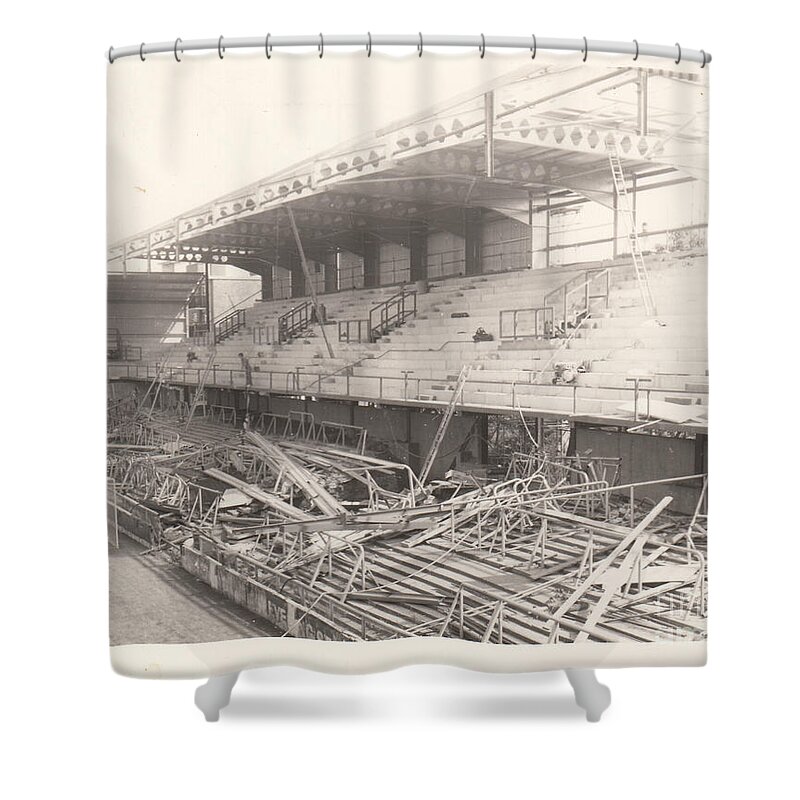  Shower Curtain featuring the photograph Queens Park Rangers - Loftus Road - Loftus Road End 4 - 1969 by Legendary Football Grounds