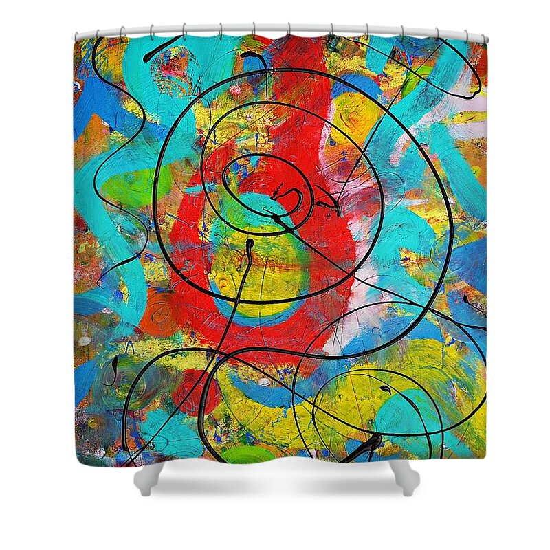 Acrylic Shower Curtain featuring the painting Question by Chani Demuijlder