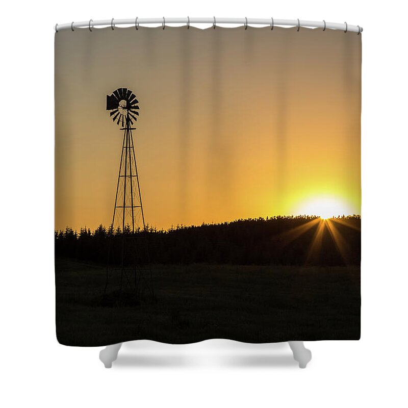 Windmill Shower Curtain featuring the photograph Quiet Country by Penny Meyers