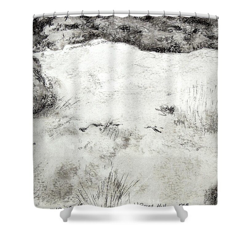  Shower Curtain featuring the painting Quiet Hill by Kathleen Barnes
