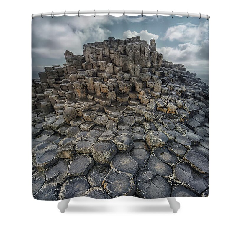 Giant Causeway Shower Curtain featuring the photograph Quiet morning Giant's Causeway by Jaroslaw Blaminsky