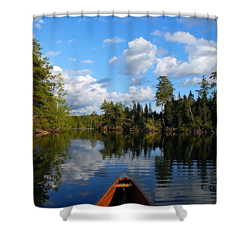 Minnesota Shower Curtain featuring the photograph Quiet Paddle by Larry Ricker