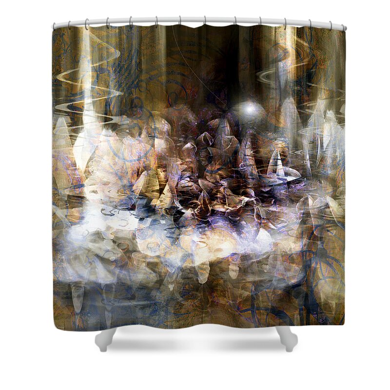 Quiet Thunder Shower Curtain featuring the digital art Quiet Thunder by Linda Sannuti
