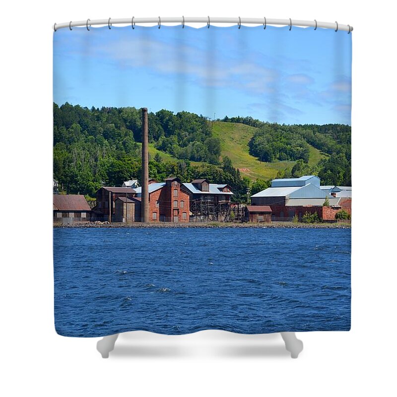 Keweenaw Shower Curtain featuring the photograph Quincy Smelting Works by Keith Stokes