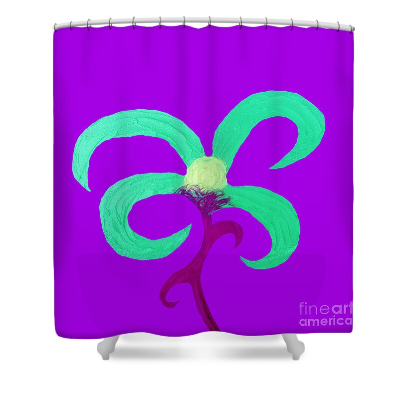 Contemporary Shower Curtain featuring the mixed media Quirky 5 by Rachel Hannah