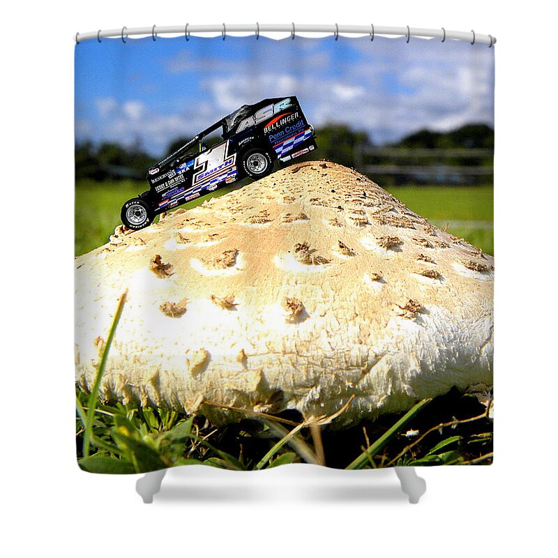 Photograph Shower Curtain featuring the photograph Race Car 000 by Christopher Mercer