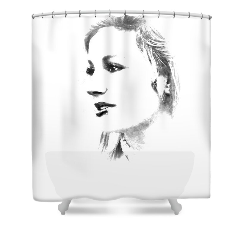 Black And White Shower Curtain featuring the photograph Rachell by Kristie Bonnewell