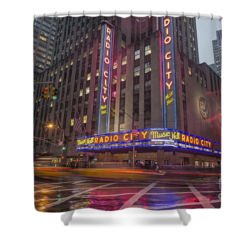 America Shower Curtain featuring the photograph Radio City New York by Juergen Held