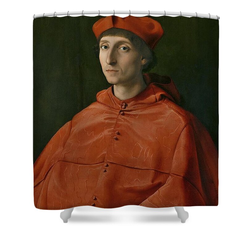 Cardinal Shower Curtain featuring the painting Rafael by MotionAge Designs
