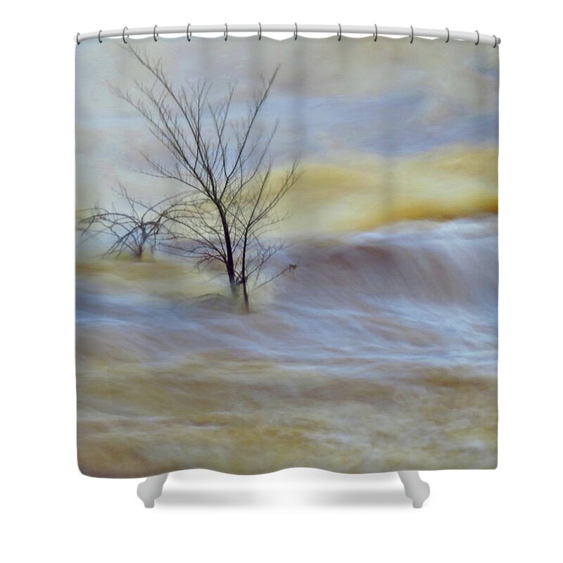 River Shower Curtain featuring the digital art Raging River by Kathleen Illes