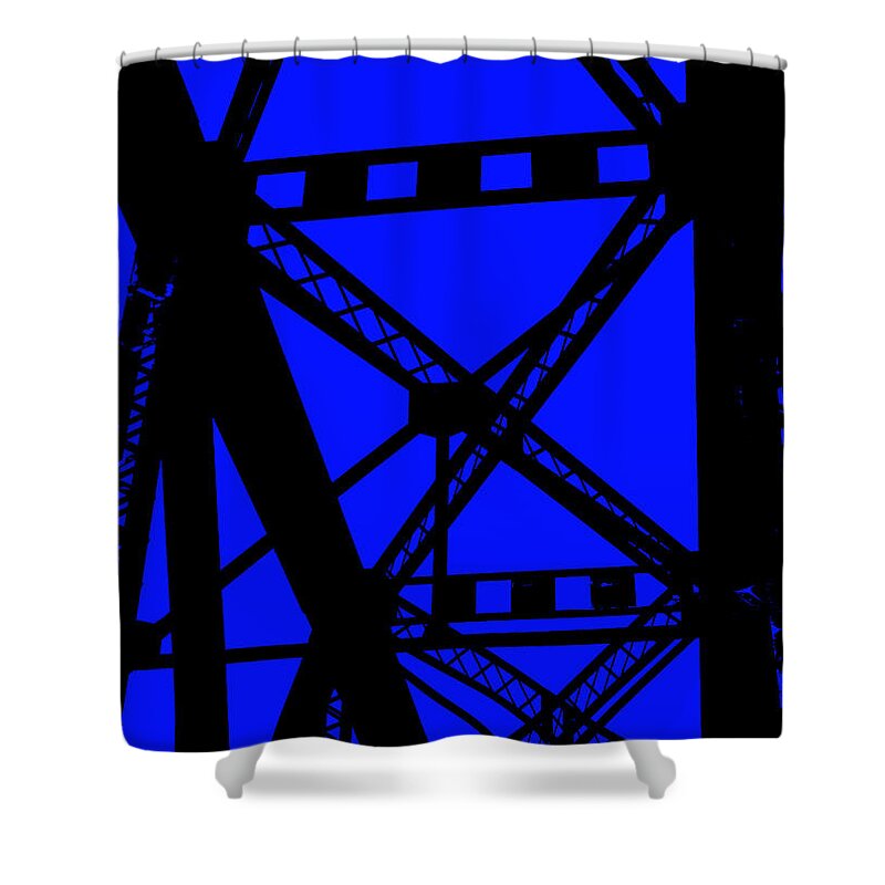  Shower Curtain featuring the photograph Railroad Bridge Beams by Nathan Little