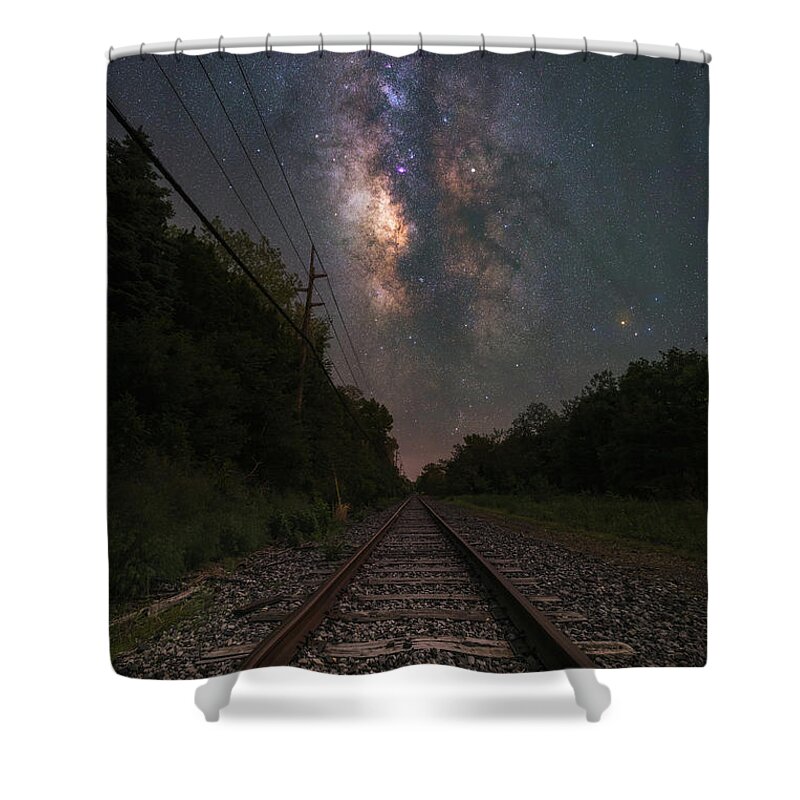 Railroad Shower Curtain featuring the photograph Railroad To The Stars by Michael Ver Sprill