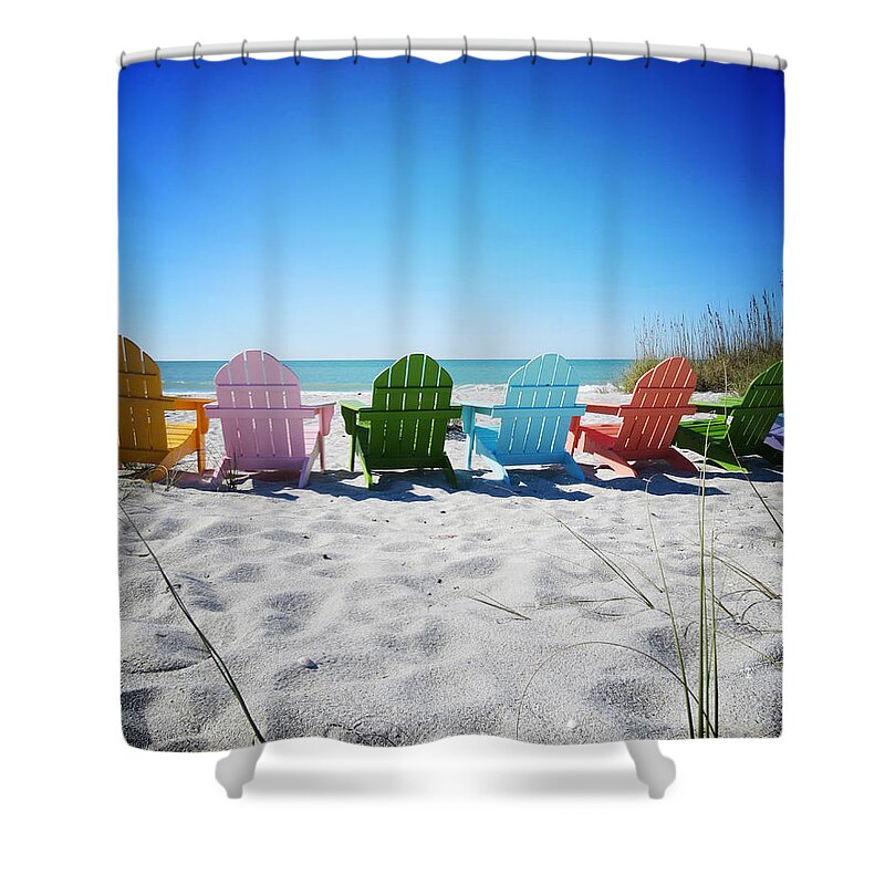 Florida Shower Curtain featuring the photograph Rainbow Beach Vanilla Pop by Chris Andruskiewicz