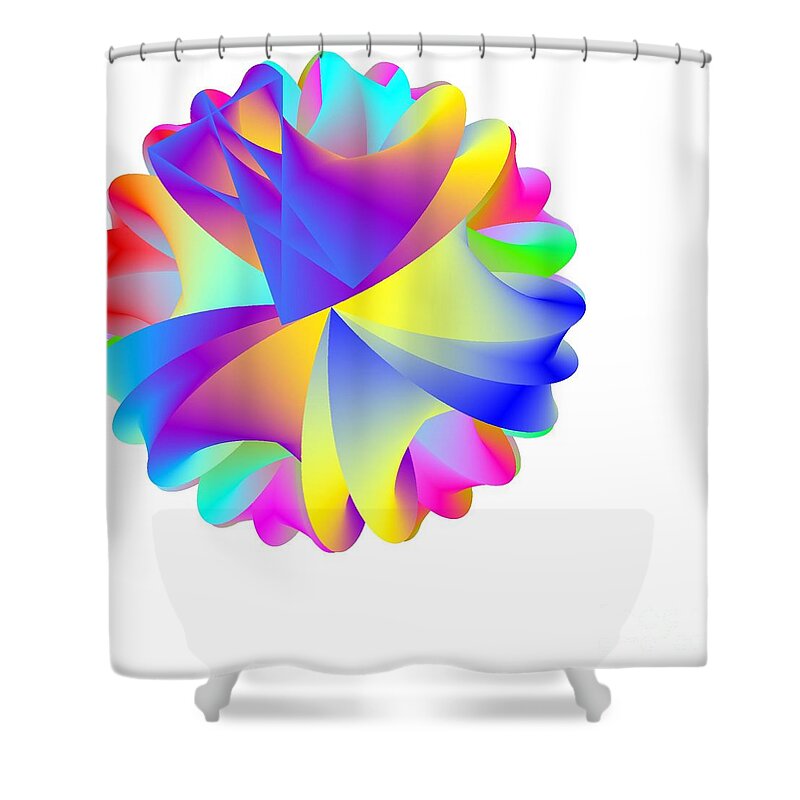 Rainbow Cluster Shower Curtain featuring the digital art Rainbow Cluster by Michael Skinner