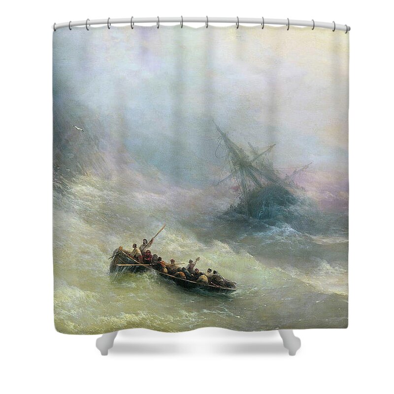 Rainbow (1873) Shower Curtain featuring the painting Rainbow by Ivan Aivazovsky