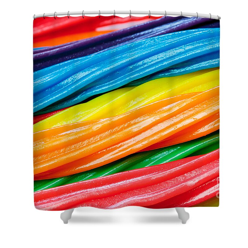 Background Shower Curtain featuring the photograph Rainbow Licorice by Ray Shiu