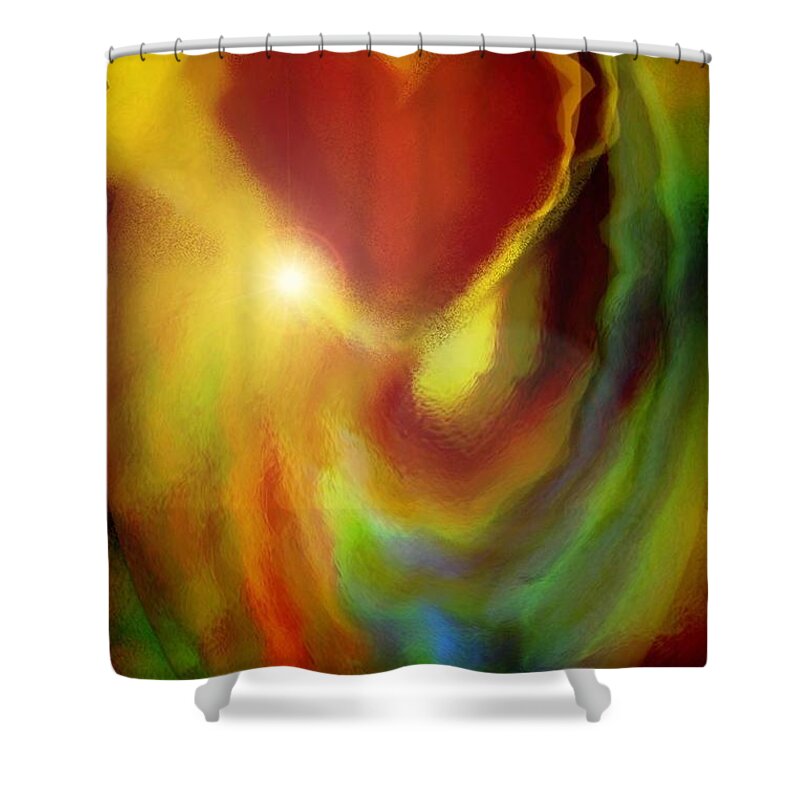 Rainbow Of Love Shower Curtain featuring the digital art Rainbow of Love by Linda Sannuti