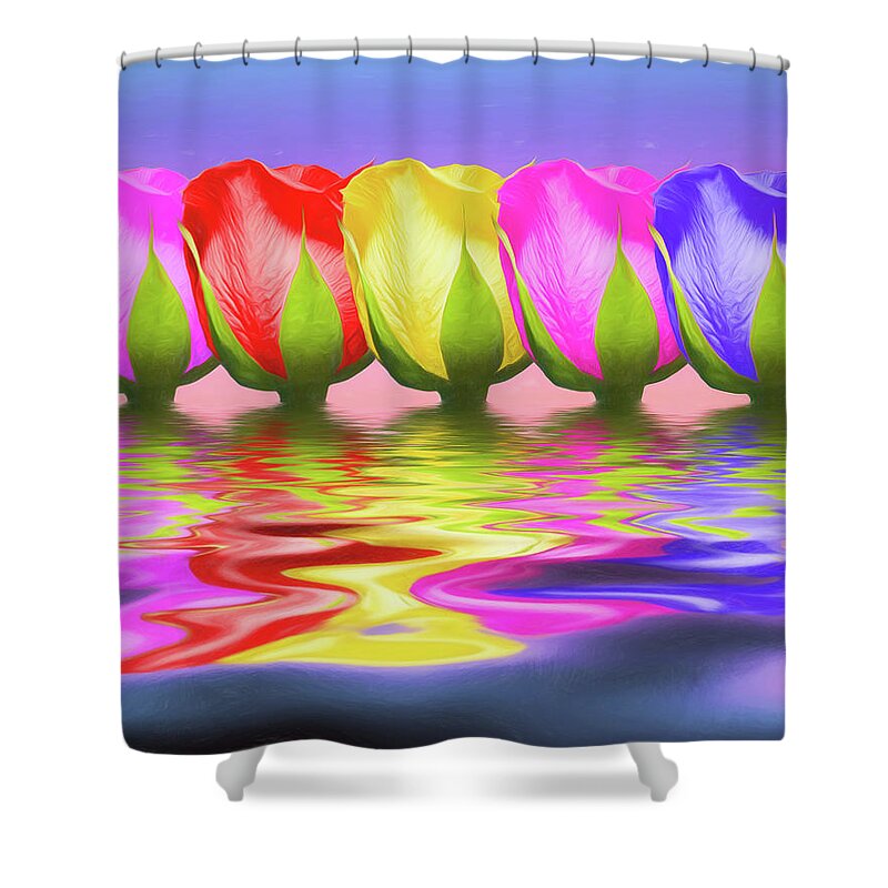 Rose Shower Curtain featuring the photograph Rainbow of Roses II by Tom Mc Nemar