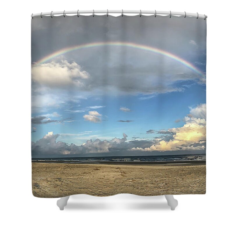 Rainbow Shower Curtain featuring the photograph Rainbow Over Ocean by Patricia Schaefer