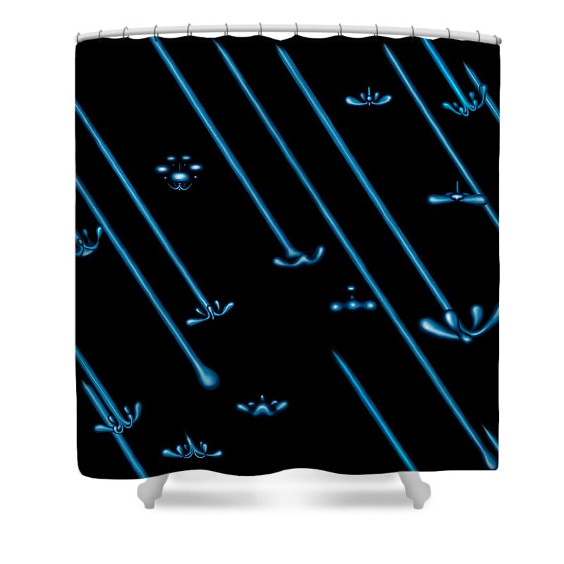  Shower Curtain featuring the digital art Raindance IV - April Showers by Robert Morin