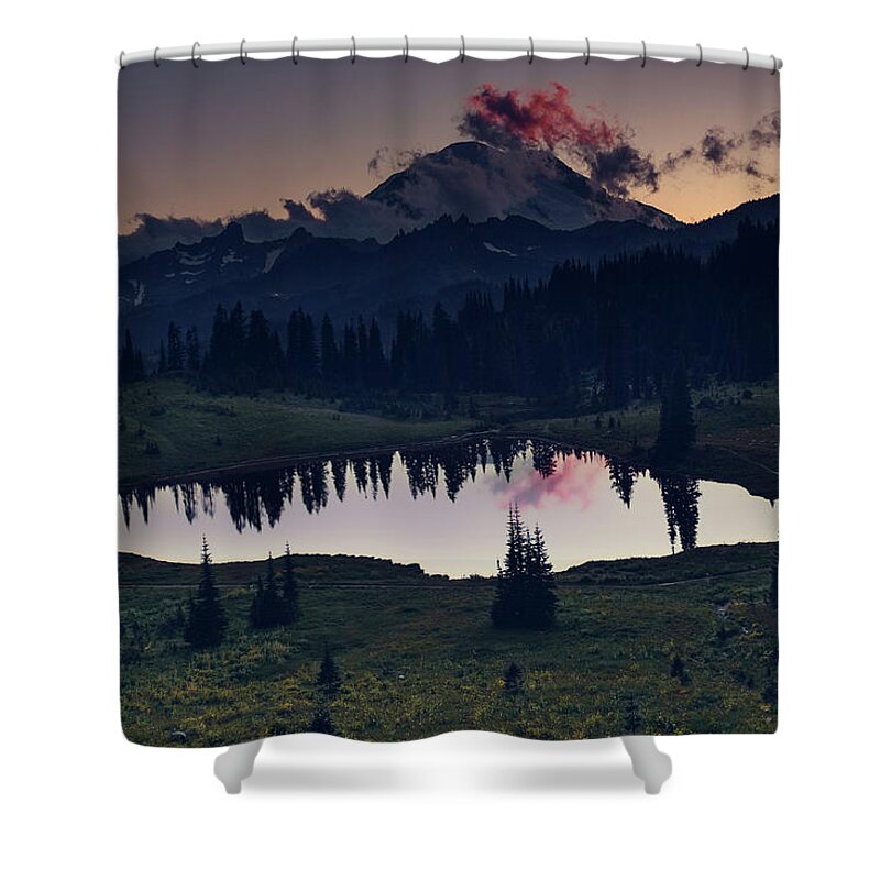 Mt. Rainier Shower Curtain featuring the photograph Rainier Color by Gene Garnace
