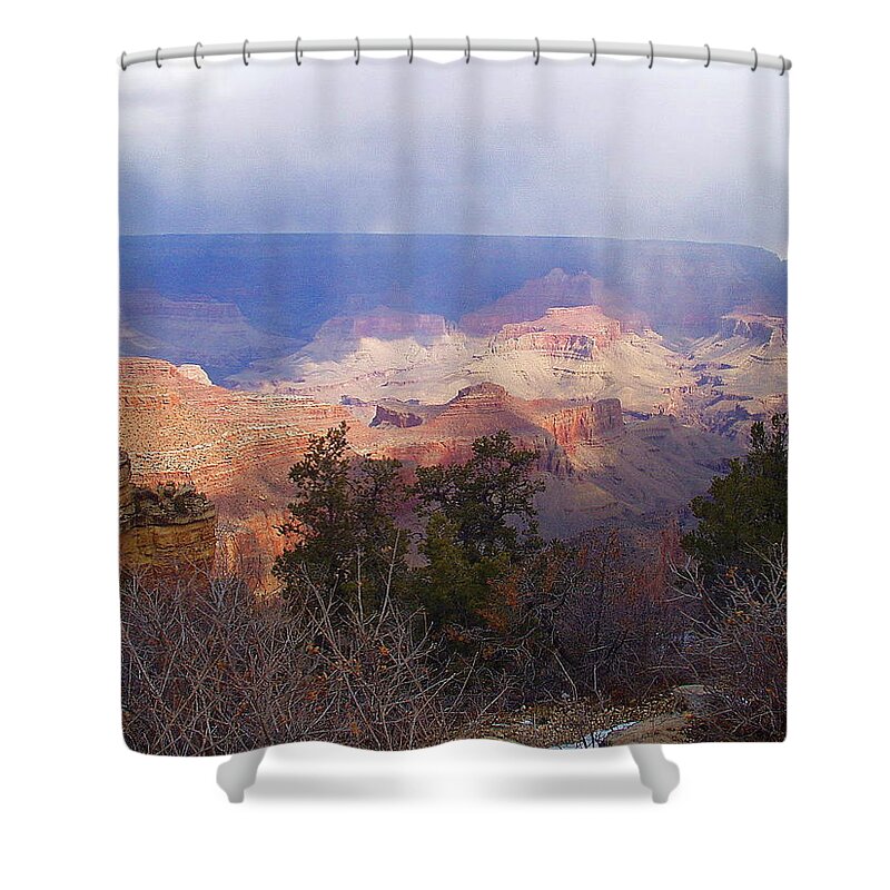 Grand Canyon Shower Curtain featuring the photograph Raining in the Canyon by Marna Edwards Flavell