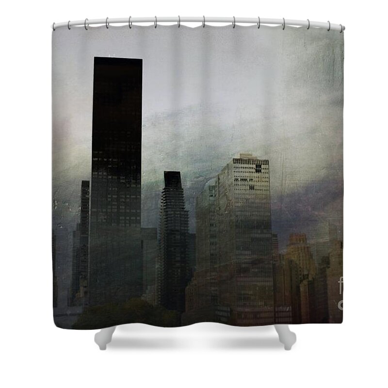 Fog Shower Curtain featuring the photograph Rainy Day in Manhattan by Marcia Lee Jones