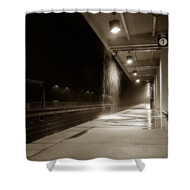 Photograph Shower Curtain featuring the photograph Rainy Night In Baltimore by Ron Cline