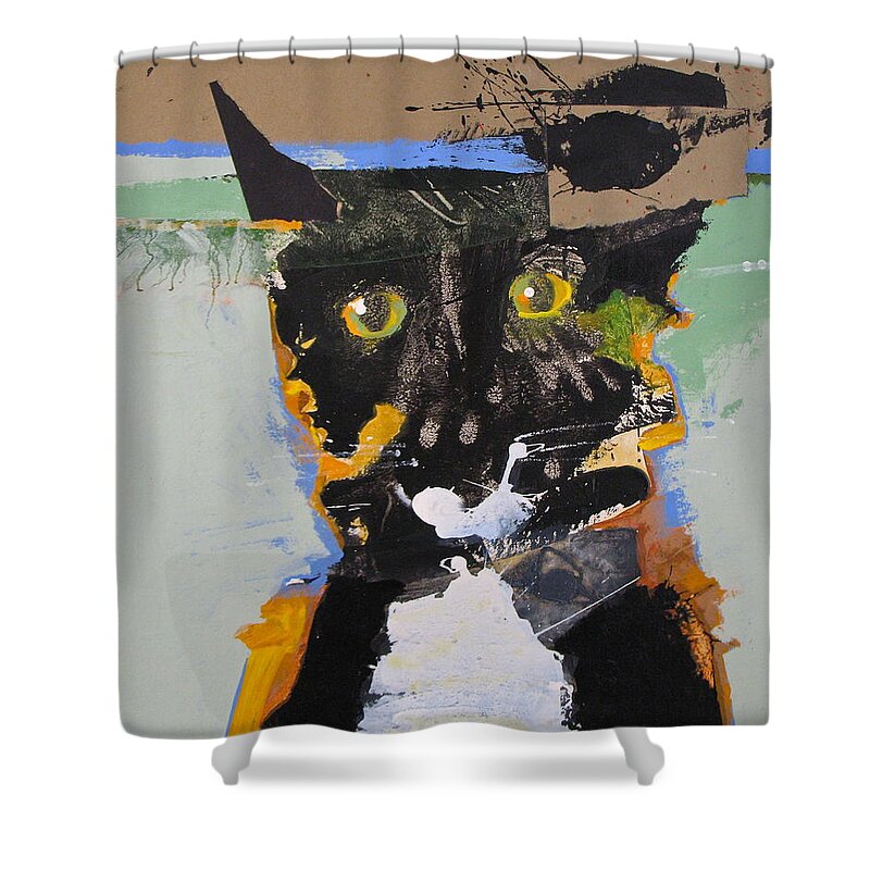 Abstract Painting Shower Curtain featuring the painting Ralph Abstracted by Cliff Spohn