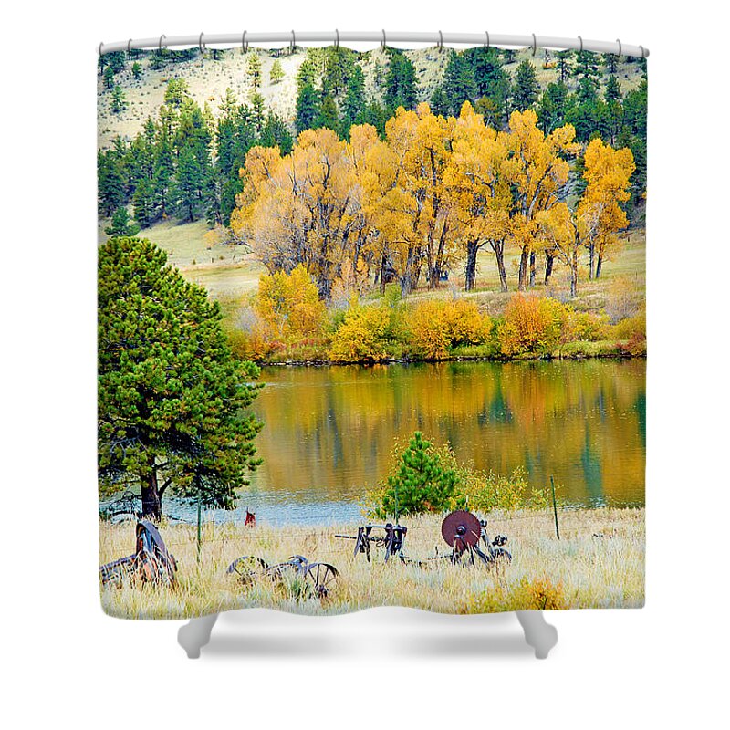 Pond Shower Curtain featuring the photograph Ranch Pond in Autumn by Robert Meyers-Lussier