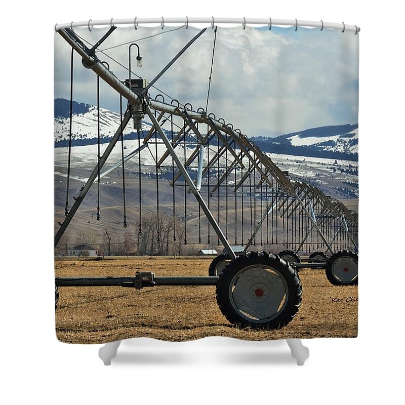 Irrigation System Shower Curtain featuring the photograph Ranch Scene 3 by Kae Cheatham