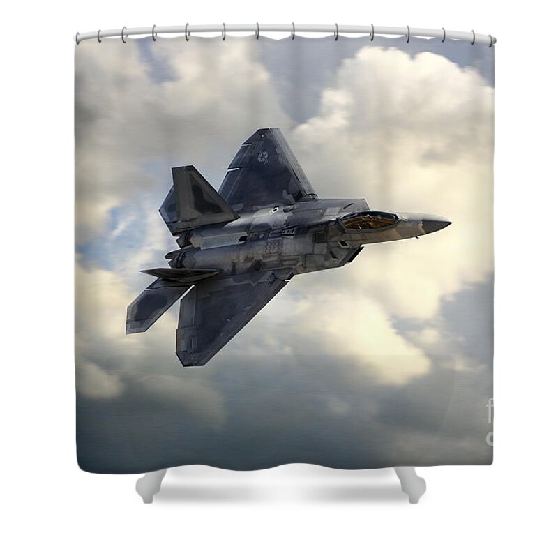 Usaf Shower Curtain featuring the digital art Raptor Pass by Airpower Art