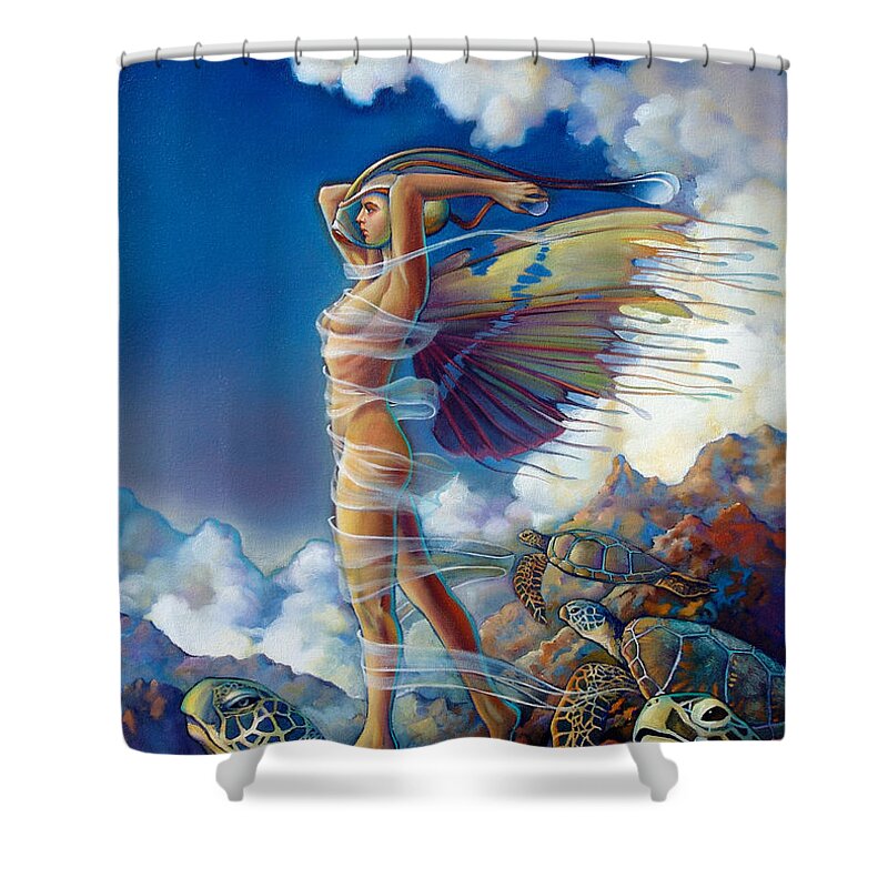 Mermaid Shower Curtain featuring the painting Rapture and the Ecstasea by Patrick Anthony Pierson