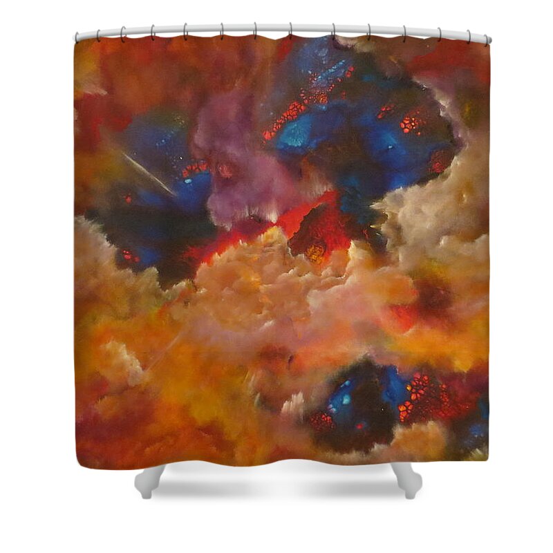 Abstract Shower Curtain featuring the painting Rapture by Soraya Silvestri