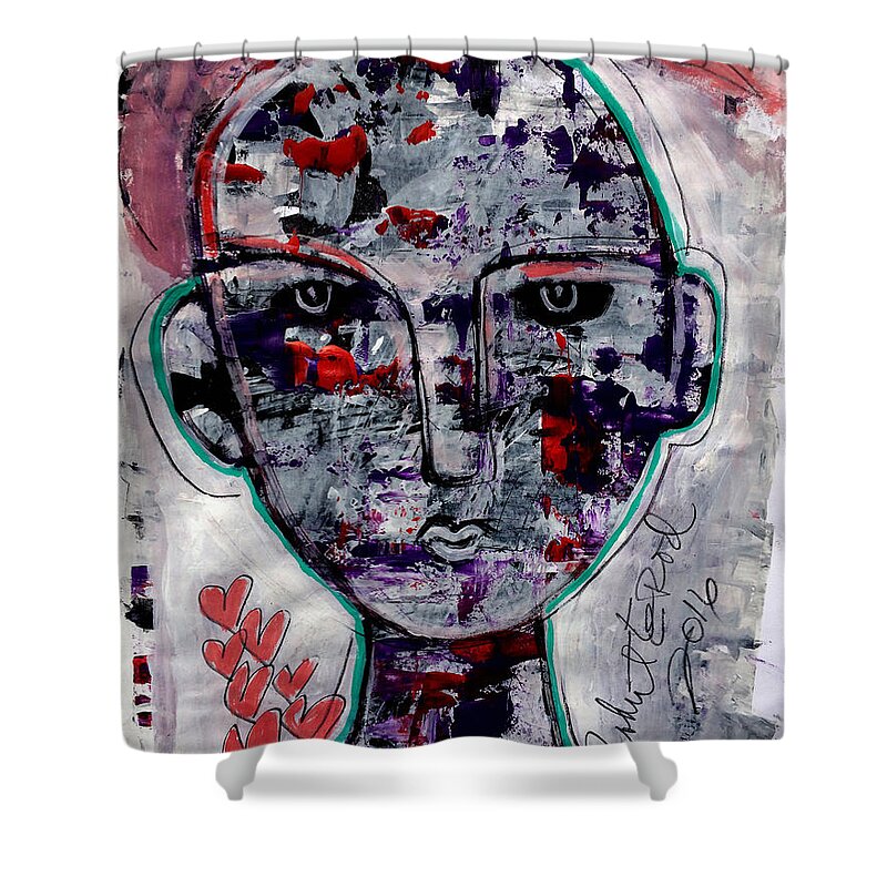 Girl Shower Curtain featuring the painting Raptured by Robert R Splashy Art Abstract Paintings